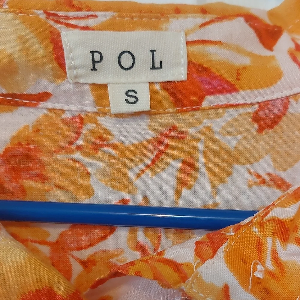 POL Tangerine and White With Floral Crochet Detail NWOT - Picture 2 of 7